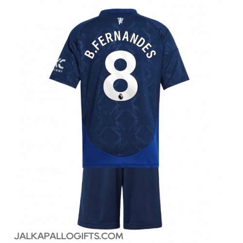 Manchester United Bruno Fernandes #8 Vieras Peliasu Lasten 2024-25 Lyhythihainen (+ Lyhyet housut)